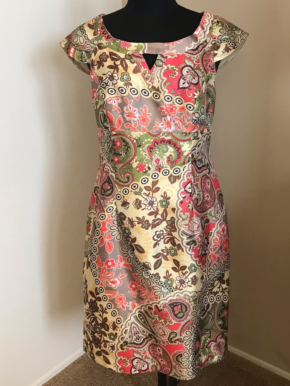 Liz Claiborne Floral Paisley Dress Size 6 Lined EUC